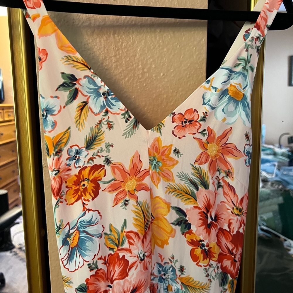 Gap, maxi, dress, Hawaiian hibiscus, chiffon, print size 4 women’s